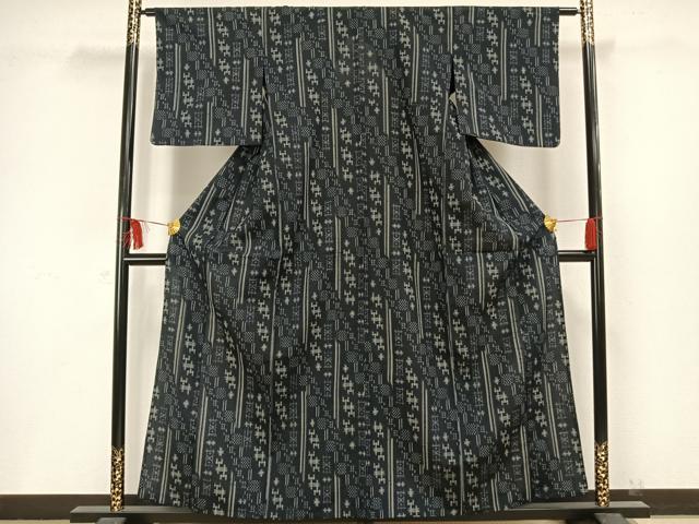 平和屋着物▽訪問着 単衣 幾何学文様 正絹 逸品 AAAW1373fy