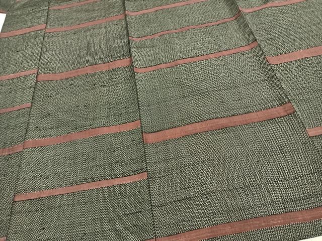 平和屋着物▽訪問着 単衣 横縞 正絹 逸品 AAAW1379fy