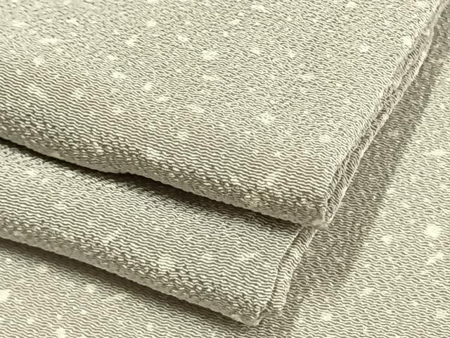 平和屋着物▽上質な小紋　単衣　箔散らし文　鬼しぼ縮緬　正絹　逸品　AAAW1387fy