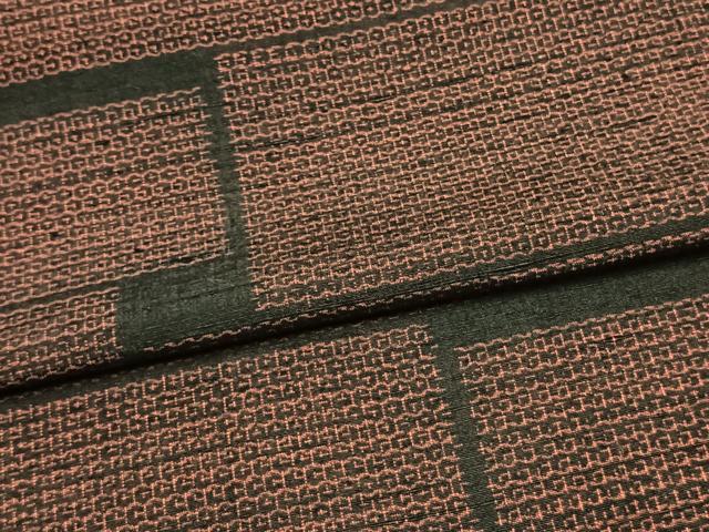 平和屋着物▽結城紬 単衣 80亀甲 色紙文 正絹 逸品 AAAW1417fy