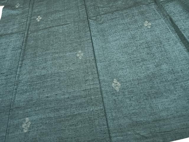 平和屋着物▽上質な紬 単衣 飛び亀甲柄 正絹 逸品 AAAW1423fy