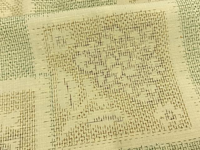 平和屋着物▽上質な紬 単衣 色紙花文 正絹 逸品 AAAW1424fy