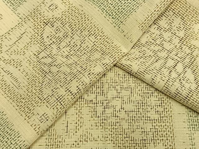 平和屋着物▽上質な紬　単衣　色紙花文　正絹　逸品　AAAW1424fy