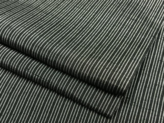 平和屋着物▽上質な紬　単衣　縞　正絹　逸品　AAAW1425fy