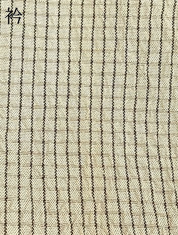 平和屋着物▽上質なお召 単衣 ふくれ織 縞 正絹 逸品 AAAW1429fy