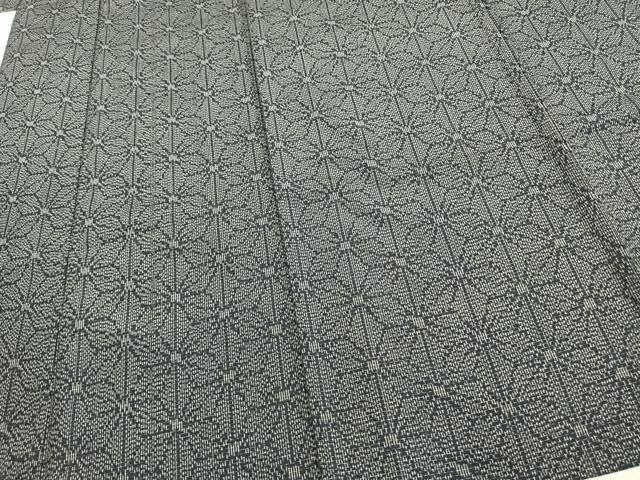 平和屋着物▽上質な紬 単衣 麻の葉文様 正絹 逸品 AAAW1431fy