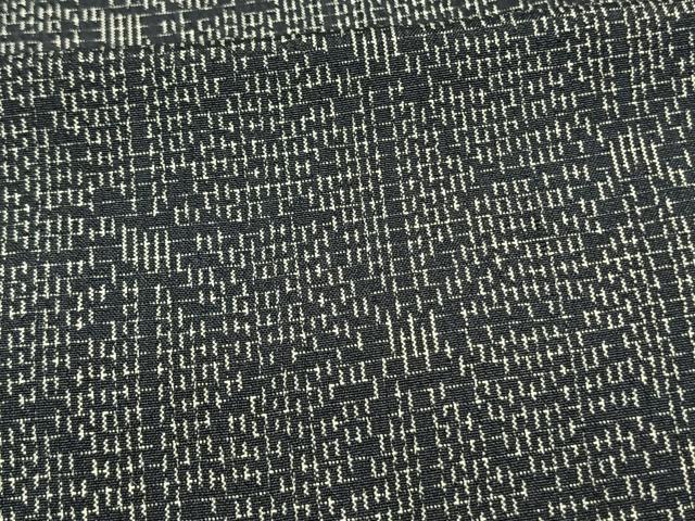 平和屋着物▽上質な紬 単衣 麻の葉文様 正絹 逸品 AAAW1431fy