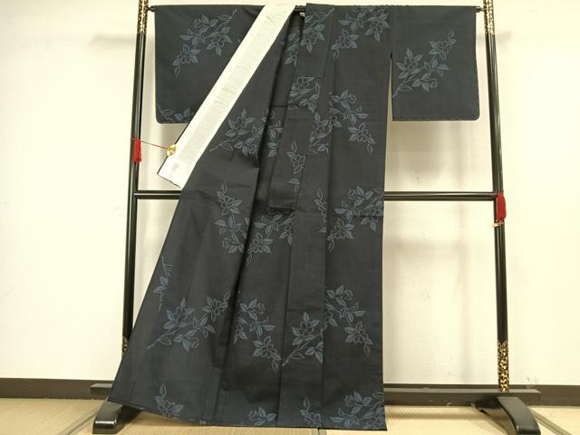 平和屋着物▽本塩沢　単衣　草花文　正絹　逸品　未使用　AAAW1435fy 平和屋着物▽本塩沢 単衣 草花文 正絹 逸品 未使用 AAAW1435fy