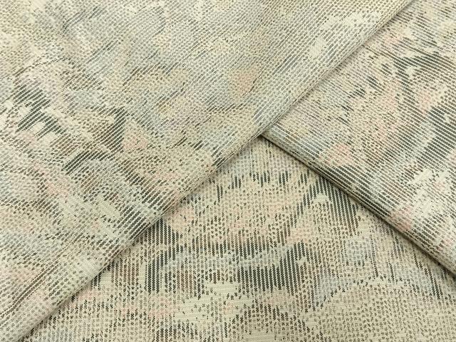 平和屋着物▽上質な紬　単衣　風景樹林文　正絹　逸品　AAAW1443fy