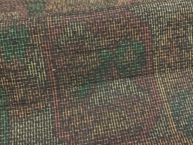 平和屋着物▽上質な紬 単衣 吉祥花文 正絹 逸品 AAAW1449fy