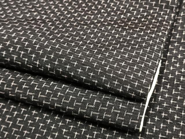 平和屋着物▽上質な紬　単衣　十字絣　正絹　逸品　AAAW1453fy