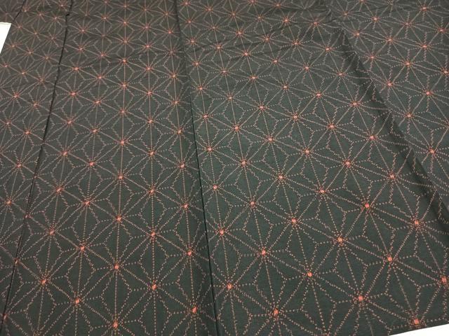 平和屋着物▽訪問着 単衣 麻の葉文様 正絹 逸品 AAAW1463fy