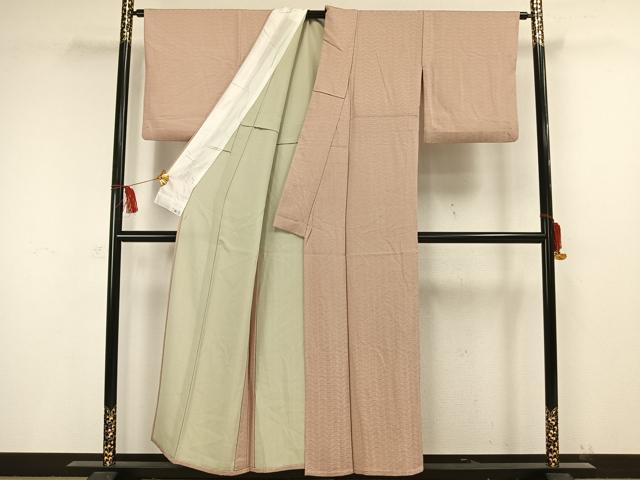 平和屋着物▽上質な小紋 単衣 花菱文 正絹 逸品 AAAW1472fy