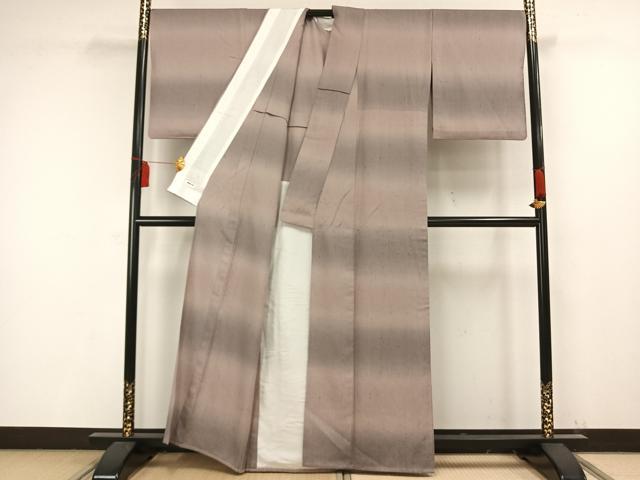 平和屋着物▽上質な紬 単衣 菱文 正絹 逸品 AAAZ1522fy