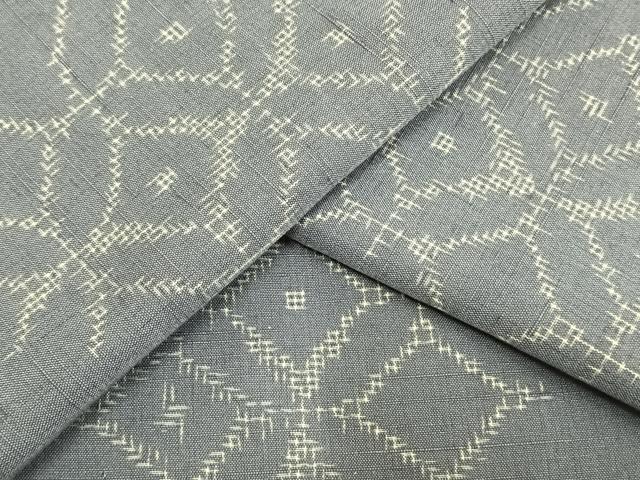 平和屋着物▽上質な紬　単衣　割付文　正絹　逸品　AAAW1496fy