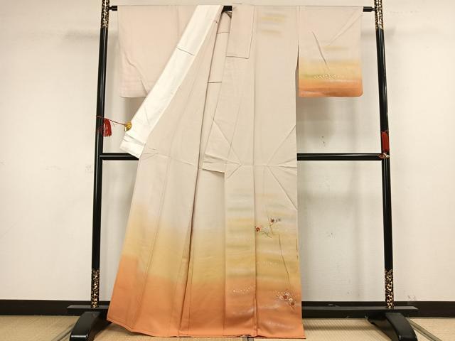 平和屋着物▽訪問着 単衣 中国三大刺繍 相良刺繍 枝花