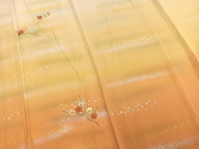 平和屋着物▽訪問着 単衣 中国三大刺繍 相良刺繍 枝花