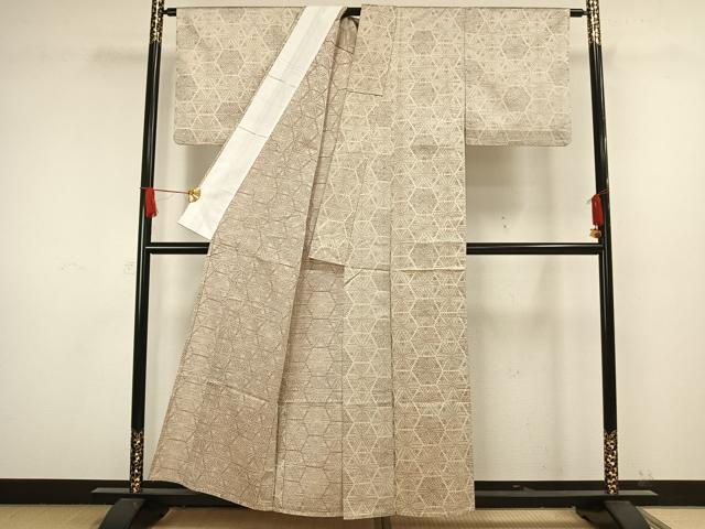 平和屋着物▽小紋 単衣 亀甲文 AAAW1518fy