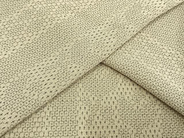 平和屋着物▽本塩沢　単衣　110亀甲　草花間道　正絹　逸品　AAAW1519fy