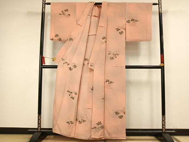 平和屋着物▽上質な小紋 単衣 霞文 正絹 逸品 AABA9534jh 平和屋