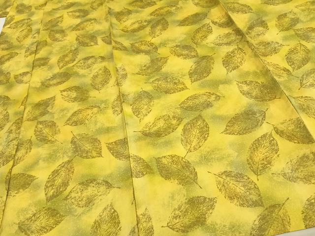 平和屋着物▽本場染大島紬 単衣 舞葉文 暈し染め 正絹