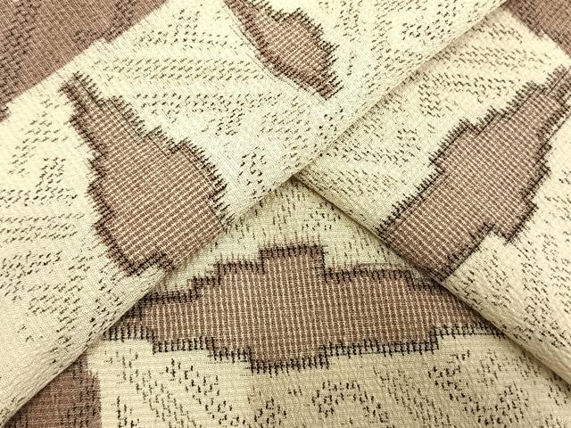 平和屋着物▽本塩沢　単衣　幾何学文様　正絹　逸品　AAAW1537fy