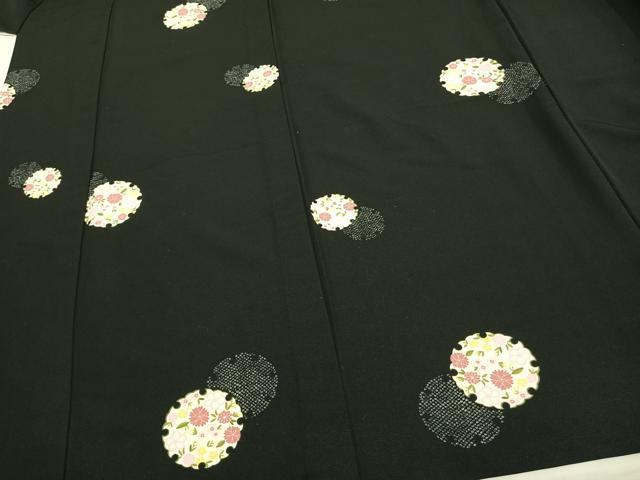 平和屋着物▽小紋　単衣　雪輪花文　ロング丈　洗える着物　AAAU8561fy 平和屋着物▽小紋 単衣 雪輪花文 ロング丈 洗える着物 AAAU8561fy