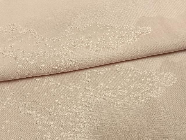 平和屋着物▽上質な色無地 単衣 雲取り地紋 薄桜色 正絹