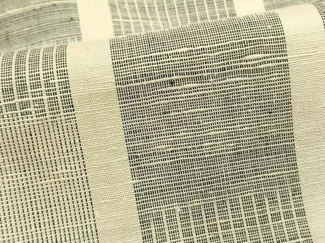 平和屋着物▽上質な紬 単衣 駒結城 色紙文 反端付き