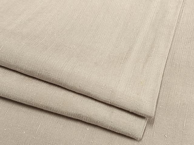 平和屋着物▽結城紬　単衣　色無地　白藤色　正絹　逸品　AAAW1569fy