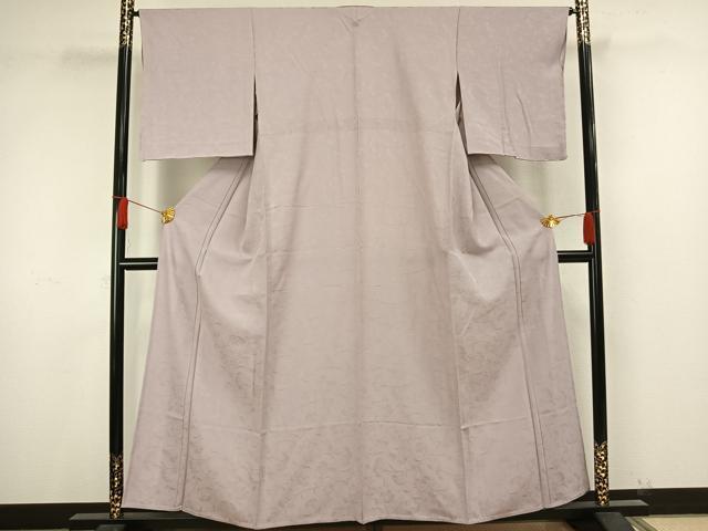 平和屋着物○上質な色無地 牡丹鼠色 正絹 逸品 未使用 CAAU9953vf