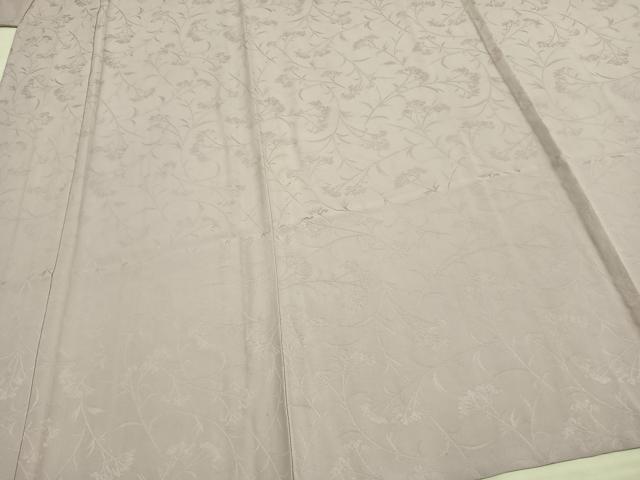 平和屋着物▽上質な色無地 単衣 牡丹鼠色 正絹 逸品 BAAS8183yc