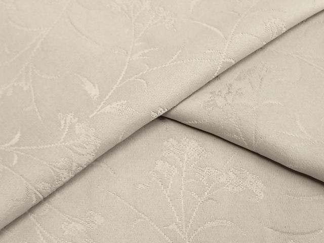 平和屋着物▽上質な色無地 単衣 牡丹鼠色 正絹 逸品 BAAS8183yc