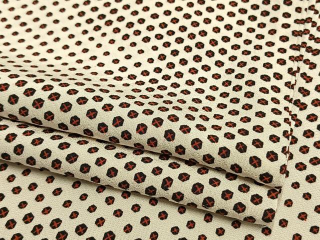 平和屋着物▽上質な小紋　単衣　幾何学文様　正絹　逸品　AAAW1588fy