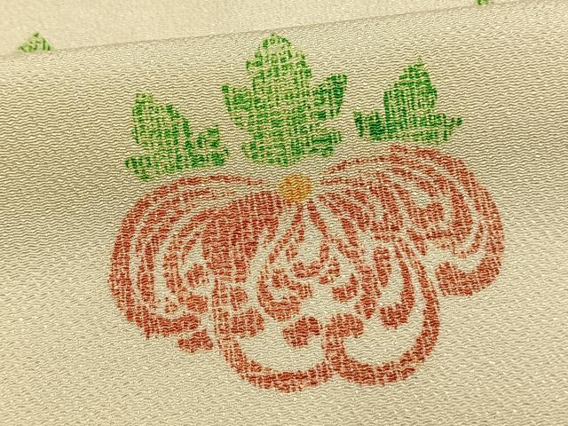 平和屋着物○上質な小紋 作家物 刺繍 草花文 正絹 逸品 DAAV1365tw