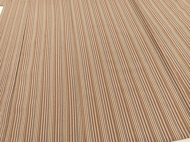 平和屋着物▽上質な小紋 単衣 縞 正絹 逸品 AAAW1606fy