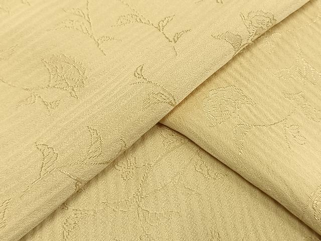 平和屋着物▽上質な色無地　単衣　草花地紋　砥粉色　正絹　逸品　AAAW1609fy