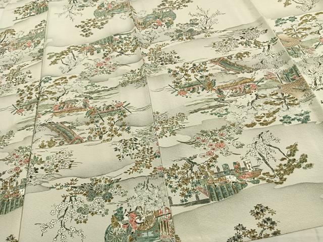 平和屋着物▽上質な小紋 単衣 杢目文 正絹 逸品 AAAZ9313fy