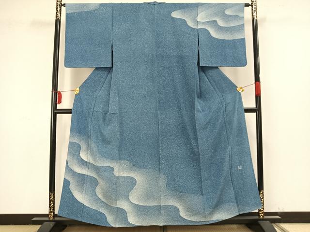 平和屋着物▽訪問着　単衣　作家物　流水文　正絹　逸品　未使用　AAAW1623fy