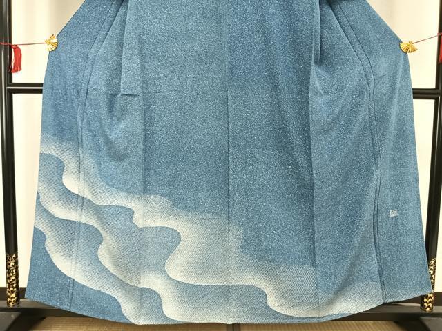 平和屋着物▽訪問着 単衣 作家物 流水文 正絹 逸品 未使用