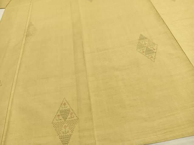 平和屋着物▽結城紬　単衣　80亀甲　幾何学文様　正絹　逸品　AAAZ9601fy 平和屋着物▽結城紬 単衣 80亀甲 幾何学文様 正絹 逸品 AAAZ9601fy