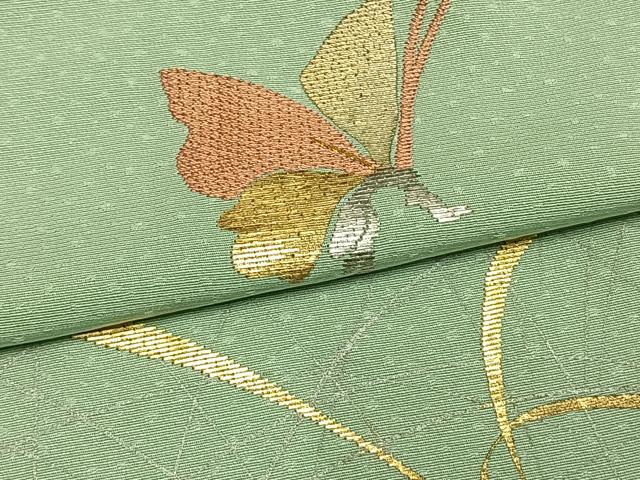 平和屋着物▽訪問着　単衣　舞蝶文　金銀彩　正絹　逸品　AAAW1647fy_4