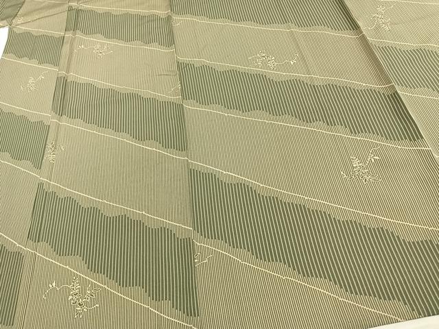 平和屋着物▽上質な小紋 単衣 蔦の葉斜線文 近鉄扱い