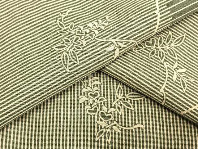 平和屋着物▽上質な小紋　単衣　蔦の葉斜線文　近鉄扱い　正絹　逸品　AAAW1658fy