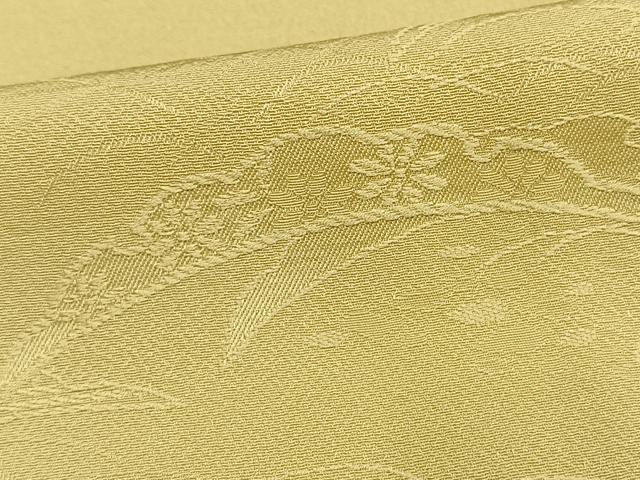 平和屋着物▽上質な色無地　単衣　雪芝地紋　淡黄色　正絹　逸品　AAAW1685fy 平和屋着物▽上質な色無地 単衣 雪芝地紋 淡黄色 正絹