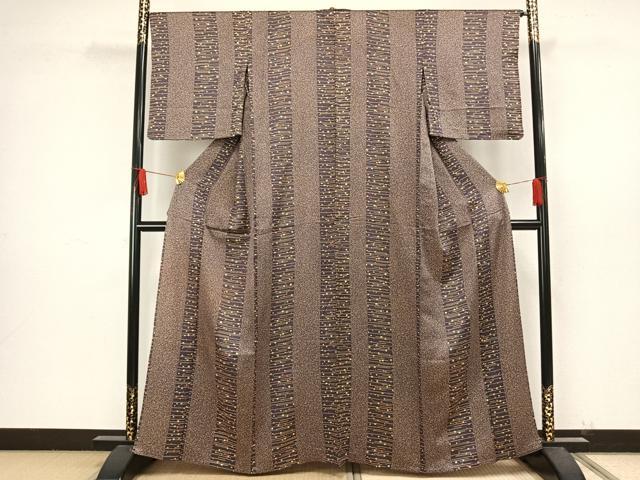 平和屋着物●上質な紬　絞り　市松文様　正絹　逸品　AAAW9165zg 平和屋着物○上質な紬 絞り 市松文様 正絹 逸品 AAAW9165zg