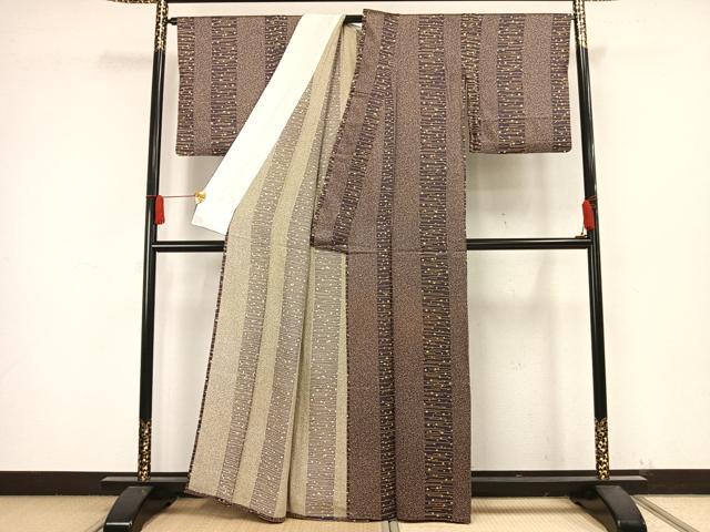 平和屋着物○上質な紬 絞り 市松文様 正絹 逸品 AAAW9165zg