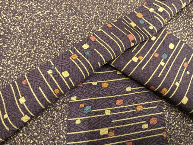 平和屋着物▽上質な小紋　単衣　間道　正絹　逸品　AAAW1704fy