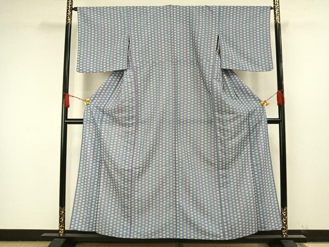 平和屋着物▽小紋 単衣 草花文 洗える着物 AAAZ9464fy