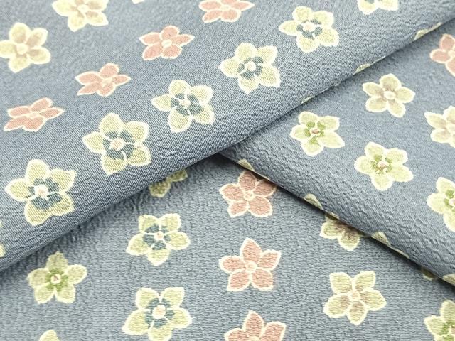 平和屋着物▽小紋　単衣　花づくし　洗える着物　AAAW1717fy